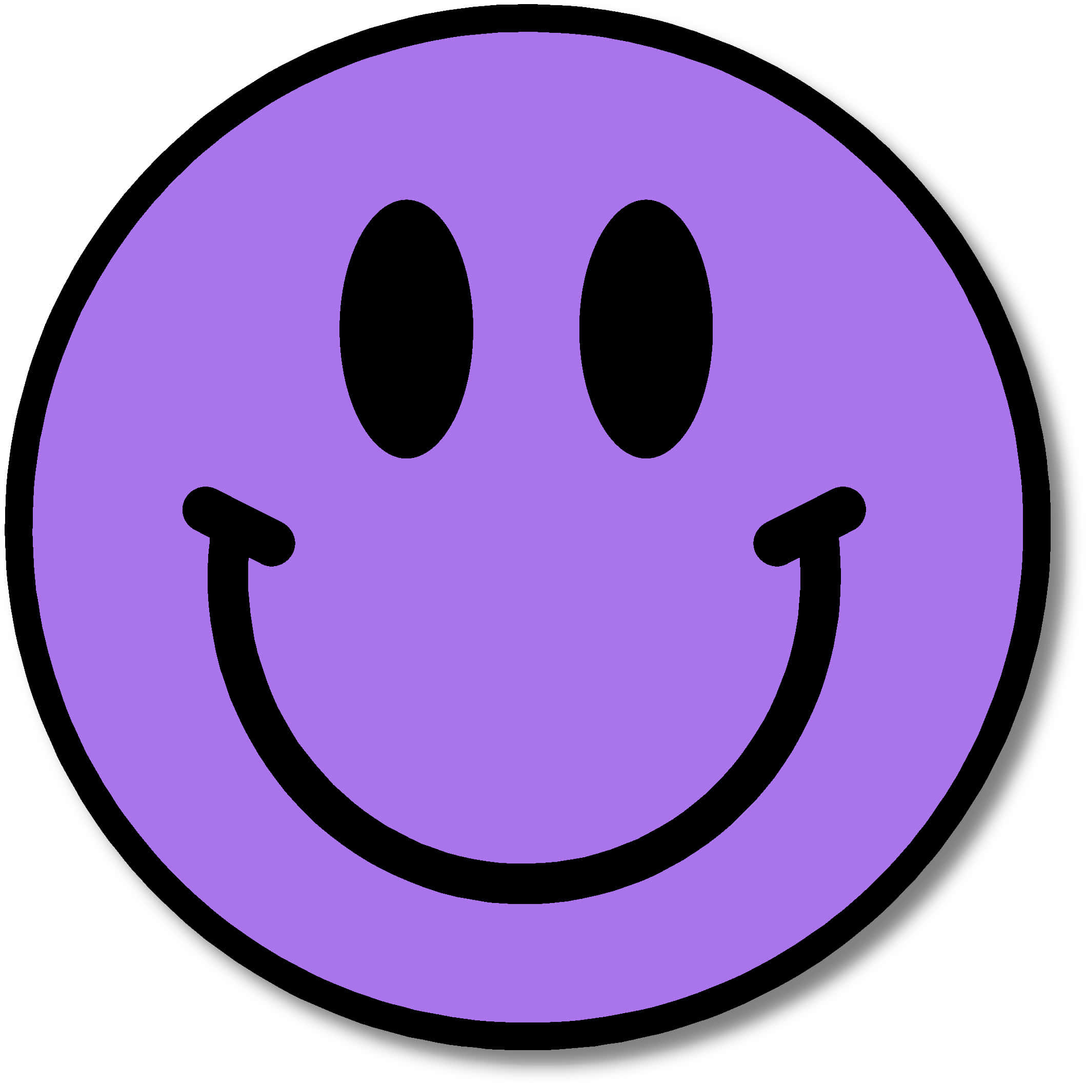 Purple Smiley Face, black eyes, curved mouth, Full HD Desktop Wallpaper
