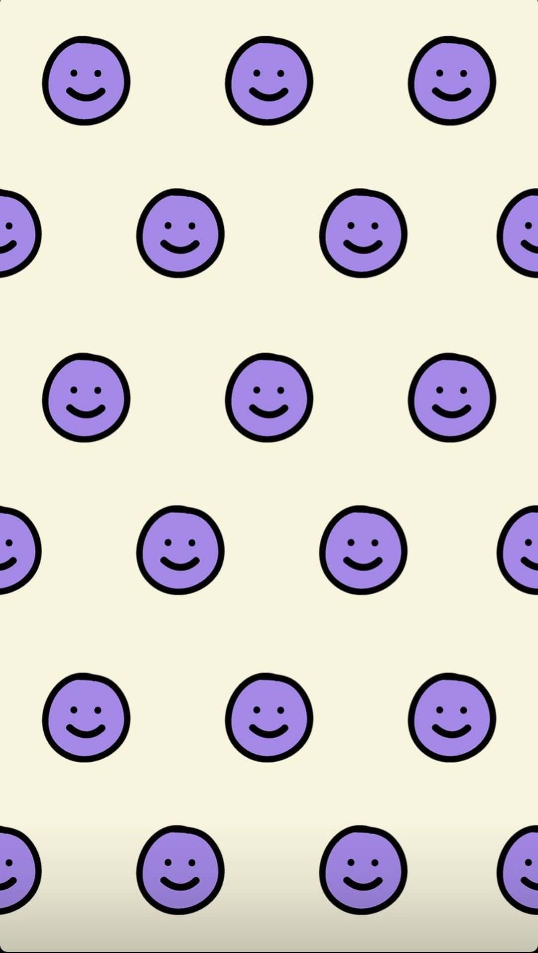 Purple Smiley Face, purple smiley faces, black outlines, HD Phone Wallpaper