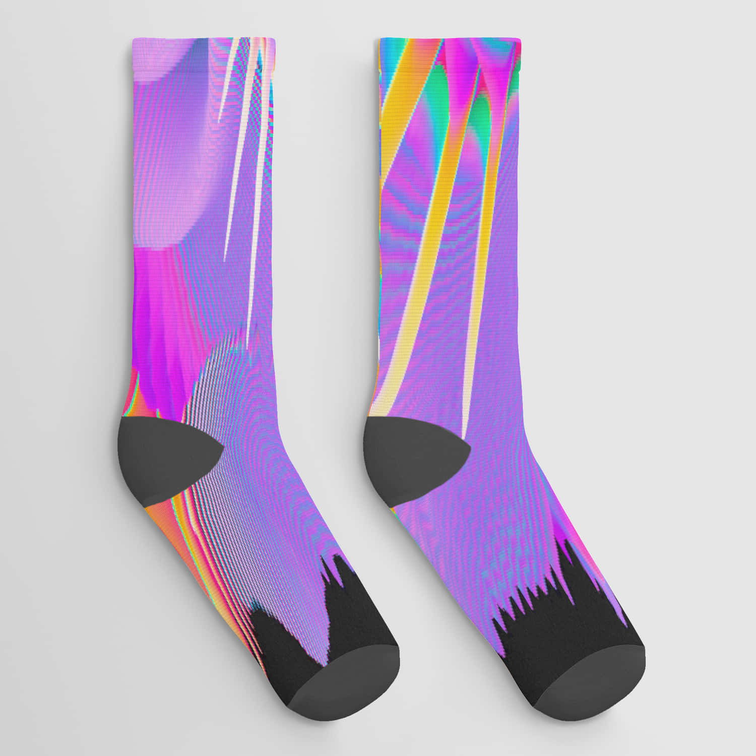 Purple Socks, neon gradients, black toe heels, HD Desktop Wallpaper