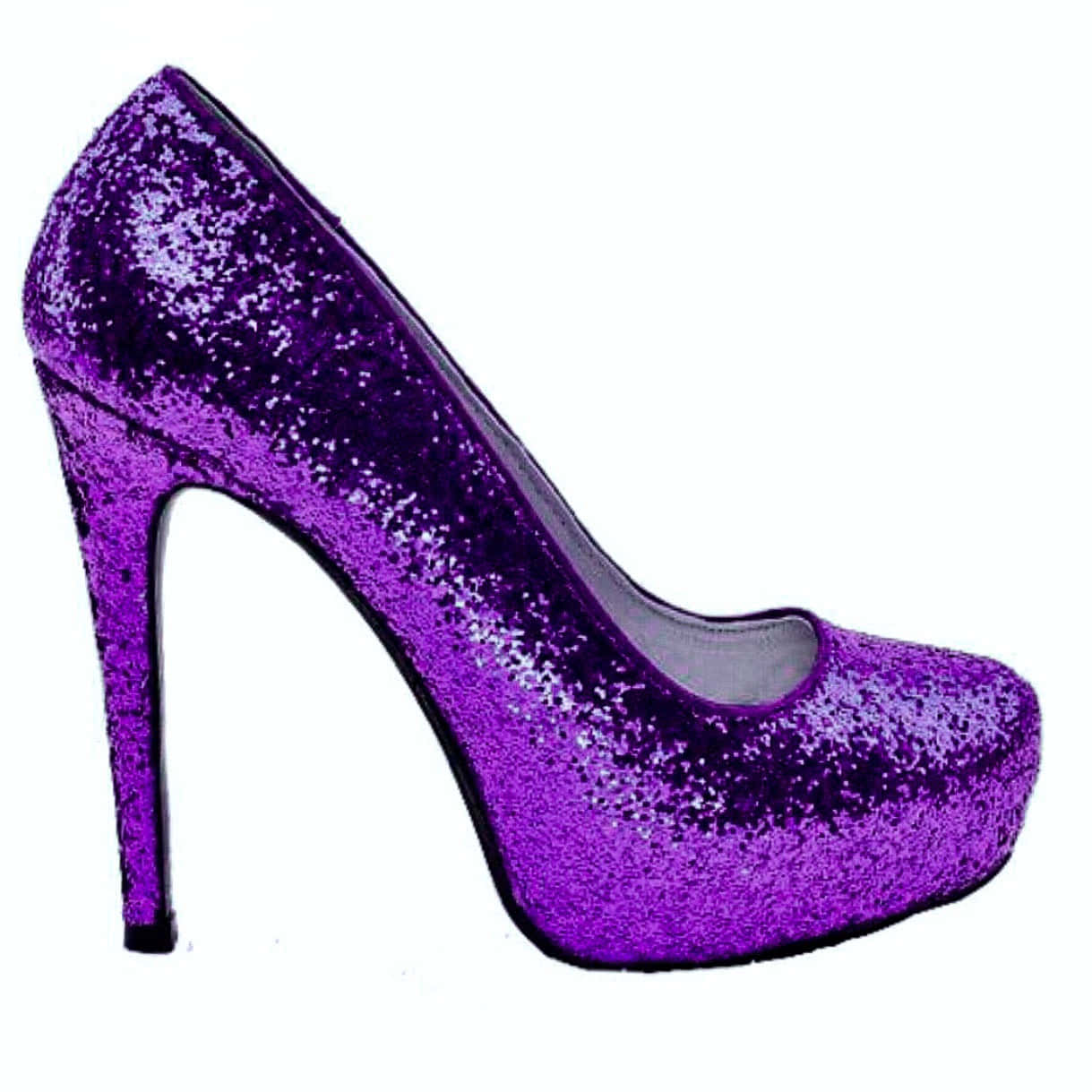 purple glitter high heel shoe, thick platform, stiletto heel, SD Desktop Wallpaper