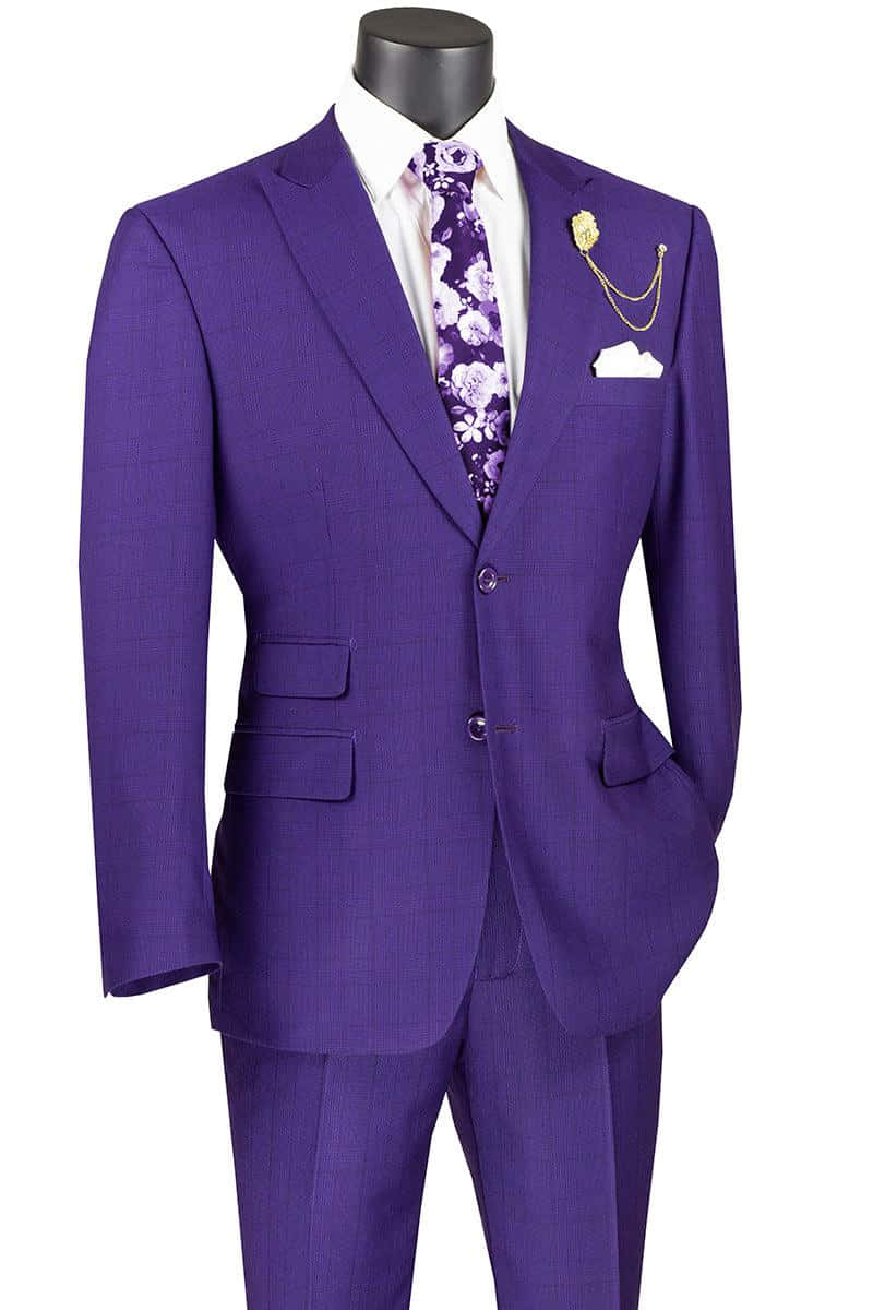 Purple Suit, purple pinstripe suit, floral tie, SD Phone Wallpaper