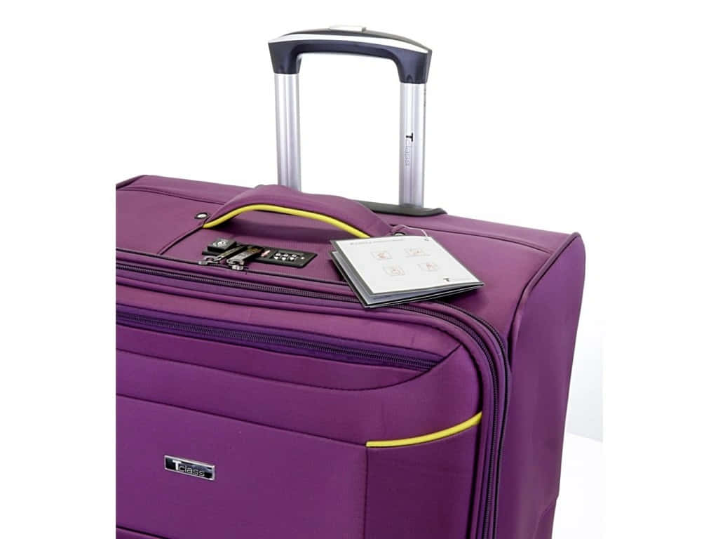 Purple Suitcase, combination lock, yellow trim, SD Desktop Wallpaper