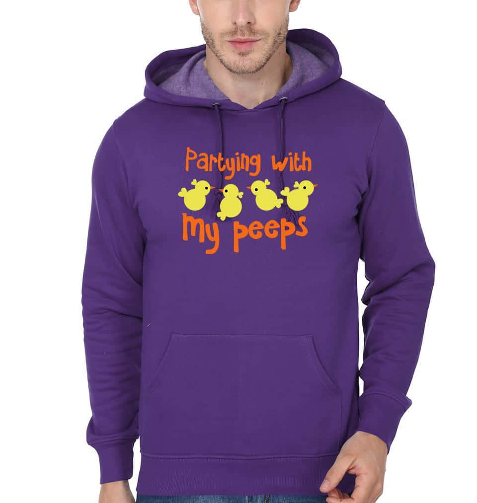 purple hoodie, orange text, Partying with my peeps, SD Phone Wallpaper