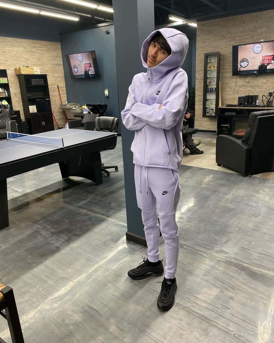 lavender Nike tracksuit, ping pong table, modern lounge, SD Phone Wallpaper