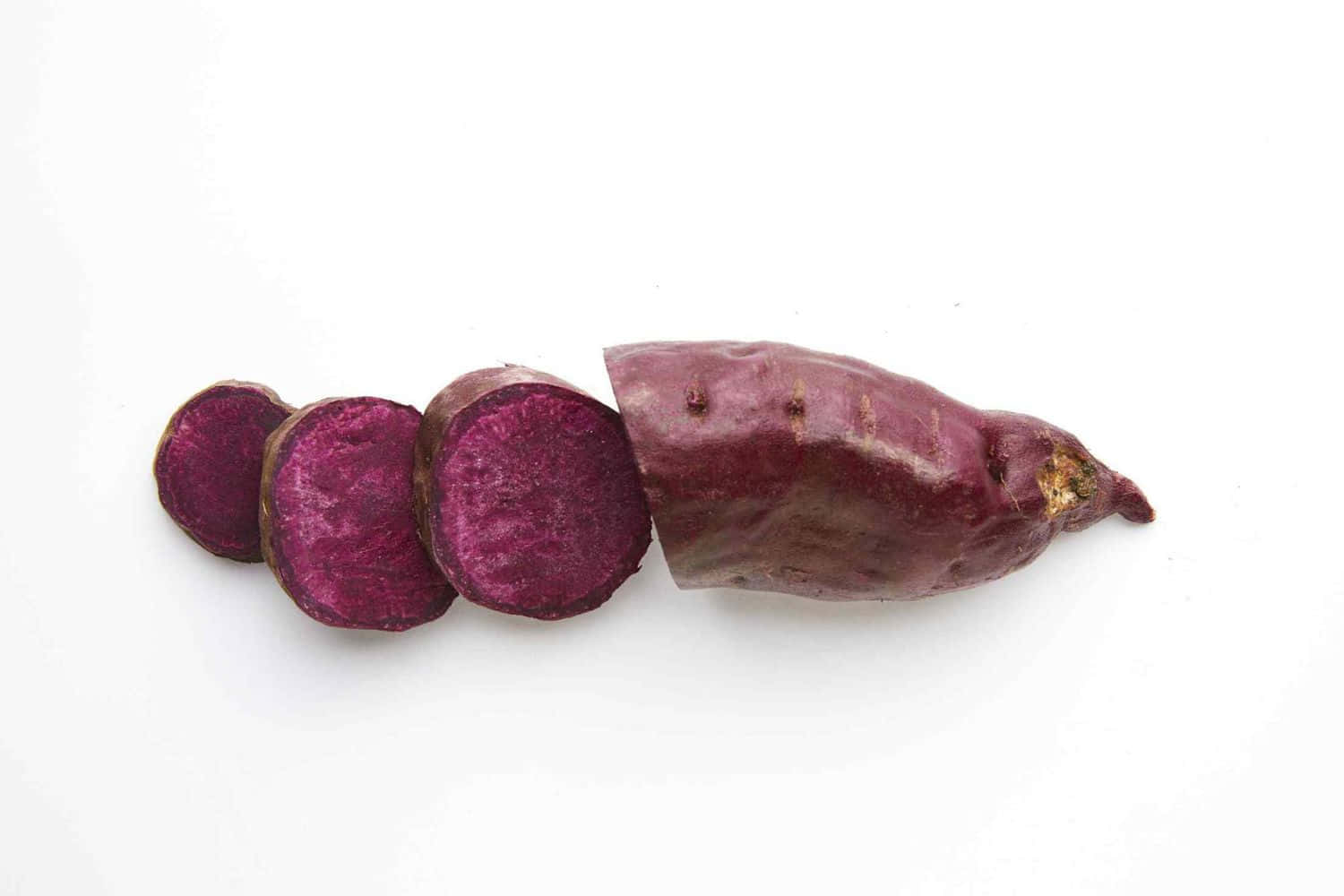 Purple Sweet Potato, magenta flesh, white background, HD Desktop Wallpaper