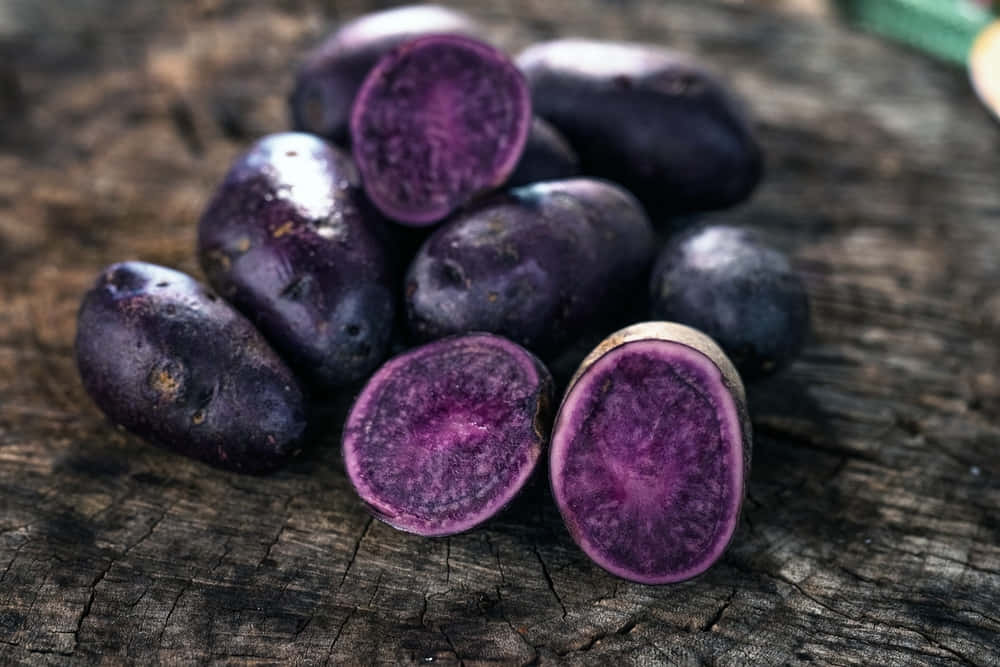 purple potato, vibrant purple potatoes, rich inner flesh, SD Desktop Wallpaper