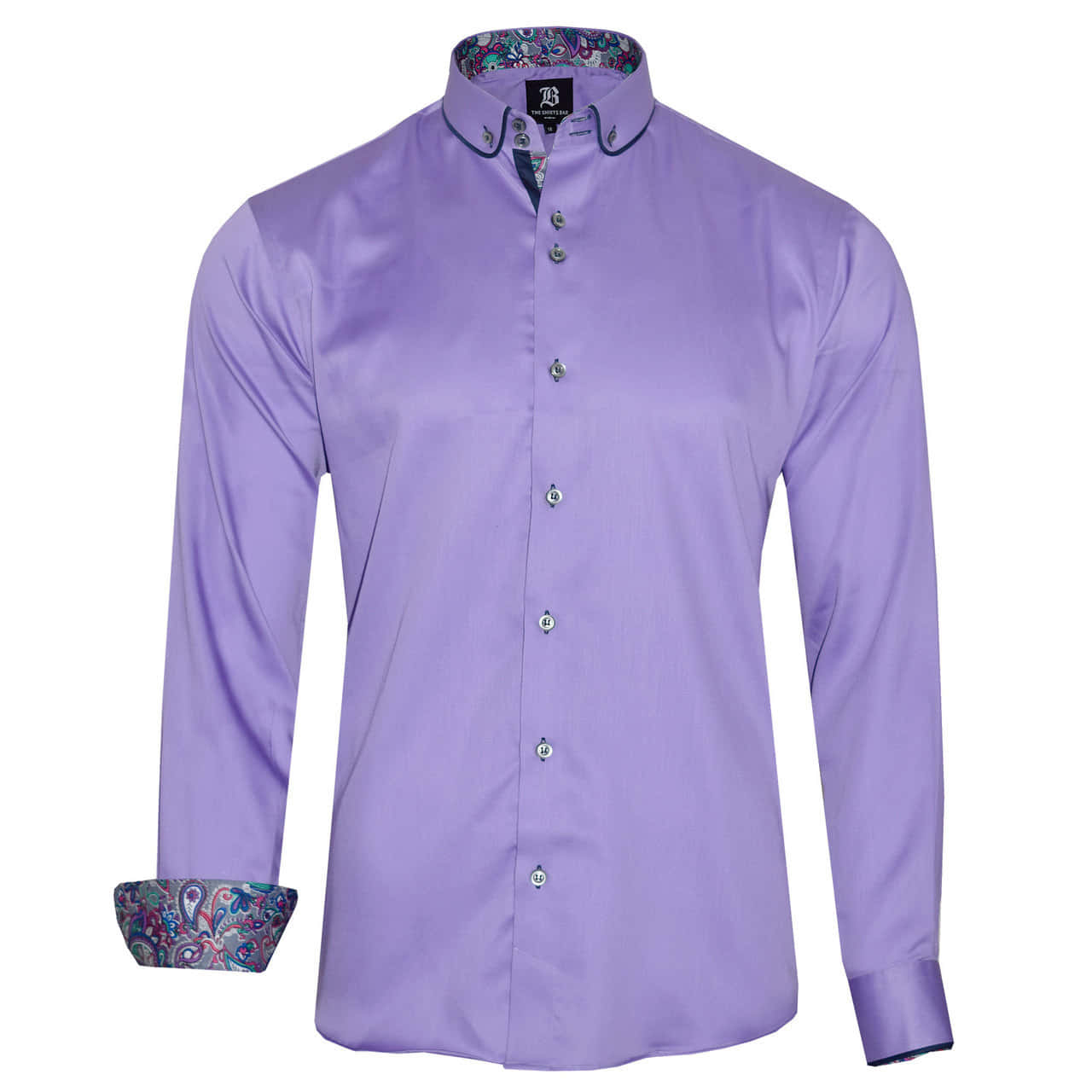 lavender men's dress shirt, paisley patterned collar, paisley patterned cuffs, HD Desktop Wallpaper