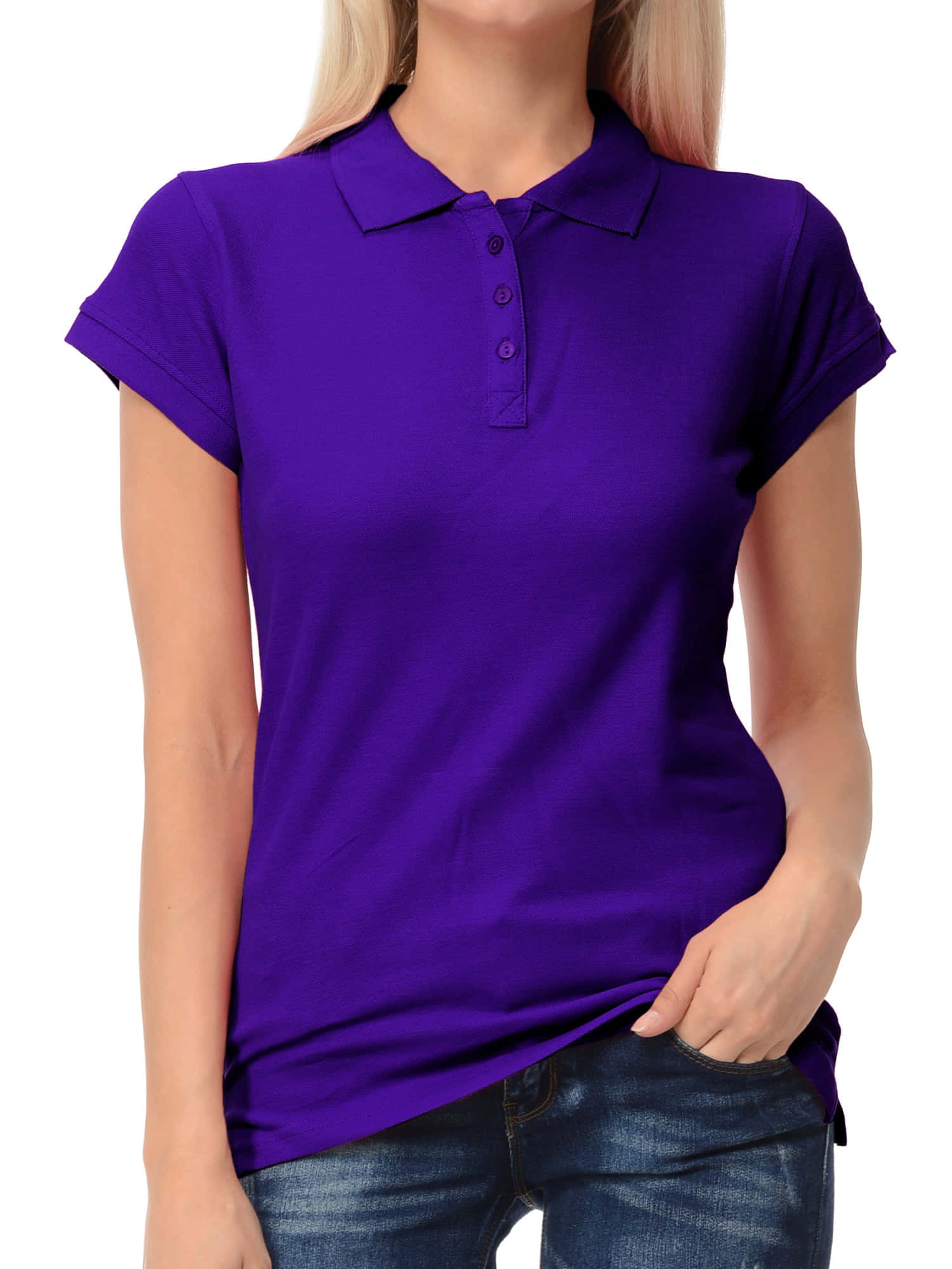 vibrant purple polo shirt, buttoned collar, blue jeans, Full HD Phone Wallpaper