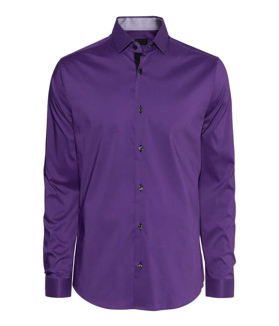 purple dress shirt, black buttons, checkered inner collar, SD Phone Wallpaper