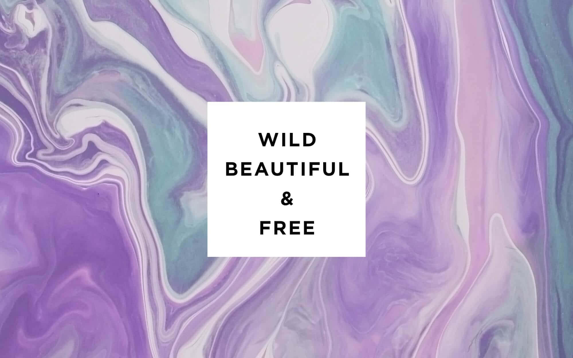Purple Marble, swirling purple teal and white abstract paint, central white box, Full HD Desktop Wallpaper