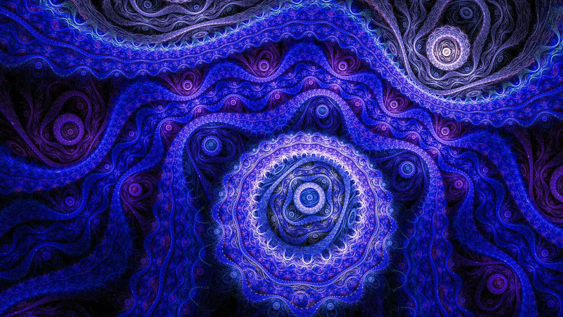 purple tie dye, blue and purple patterns, glowing concentric circles, Full HD Desktop Wallpaper