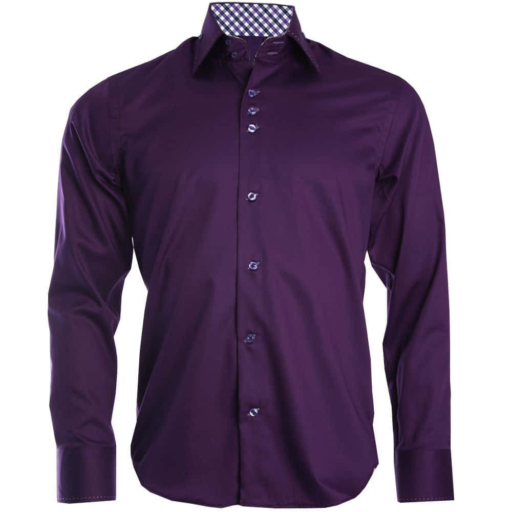 purple dress shirt, contrasting checkered collar, silver buttons, SD Desktop Wallpaper