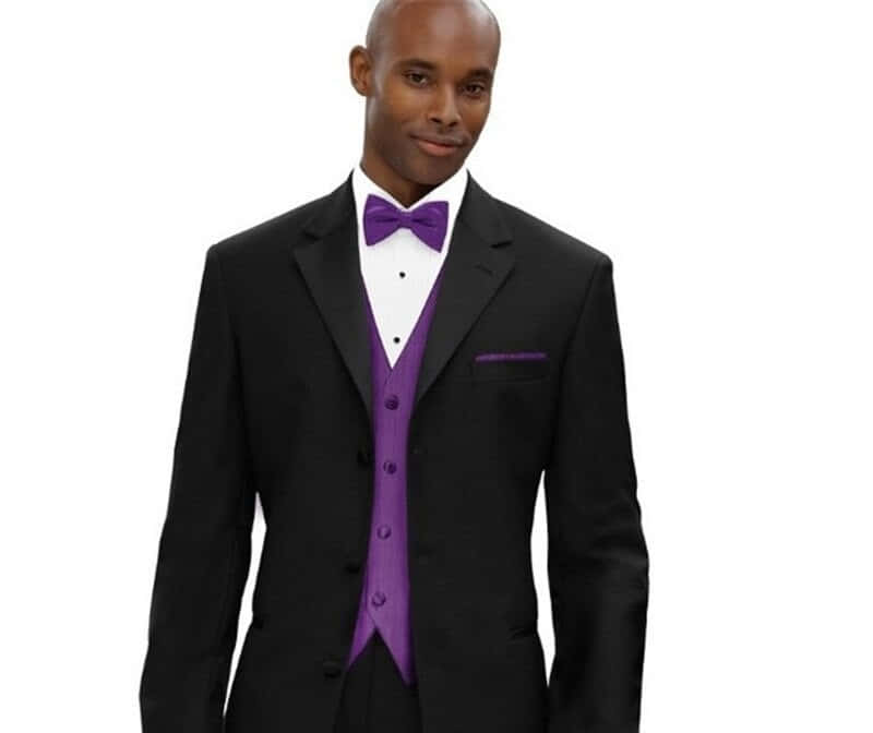 purple bow tie, black tuxedo, bald man, SD Desktop Wallpaper