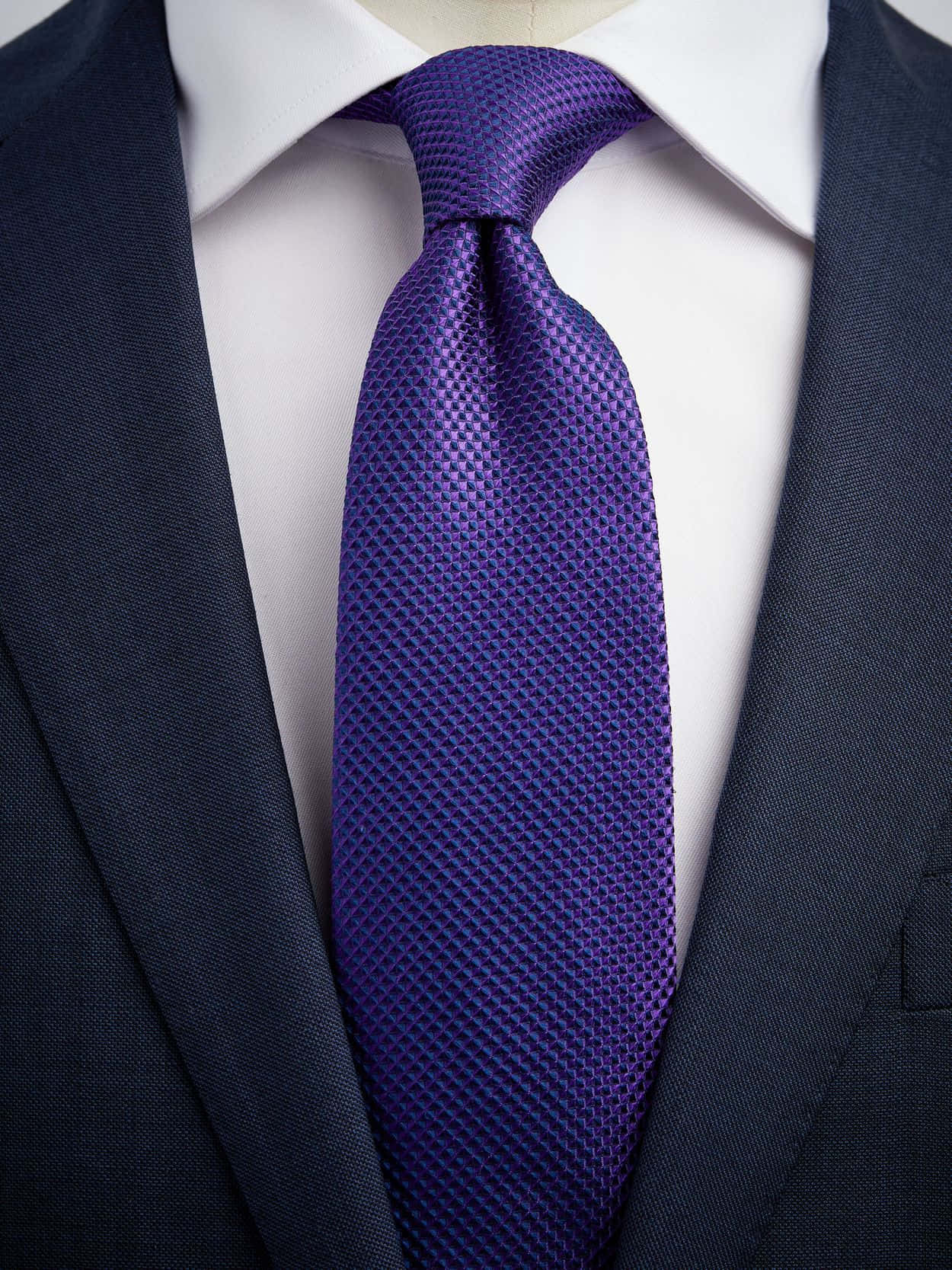 purple tie, textured tie, crisp white shirt, HD Phone Wallpaper