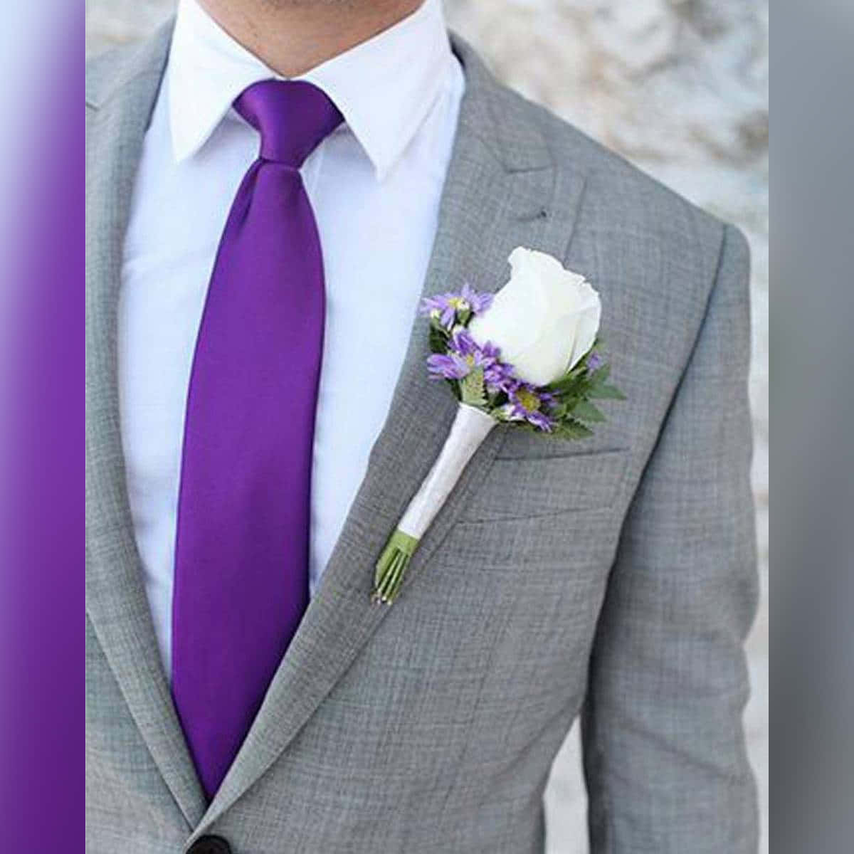 Purple Tie, gray suit, vibrant purple tie, SD Desktop Wallpaper