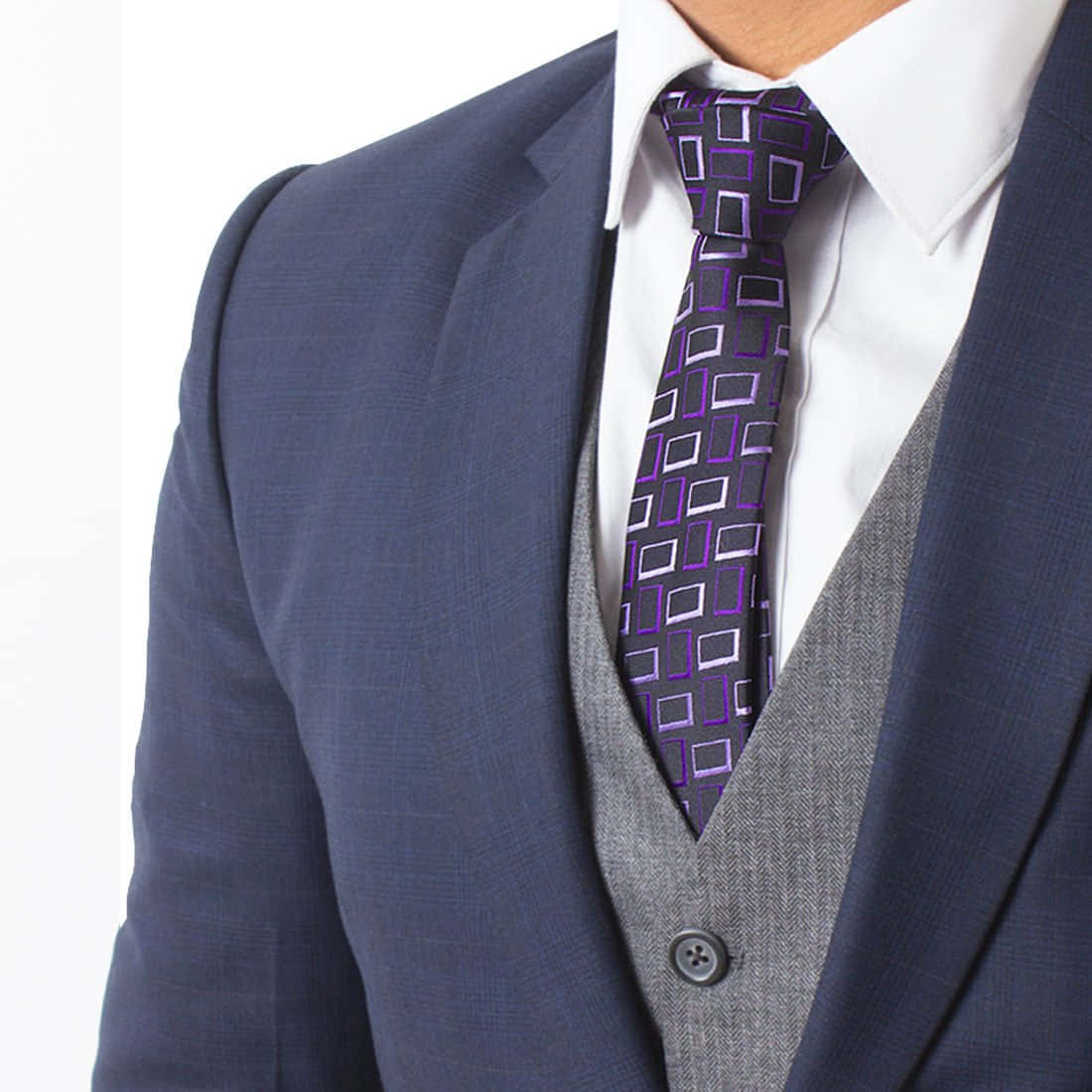 Purple Tie, navy suit, gray vest, SD Desktop Wallpaper