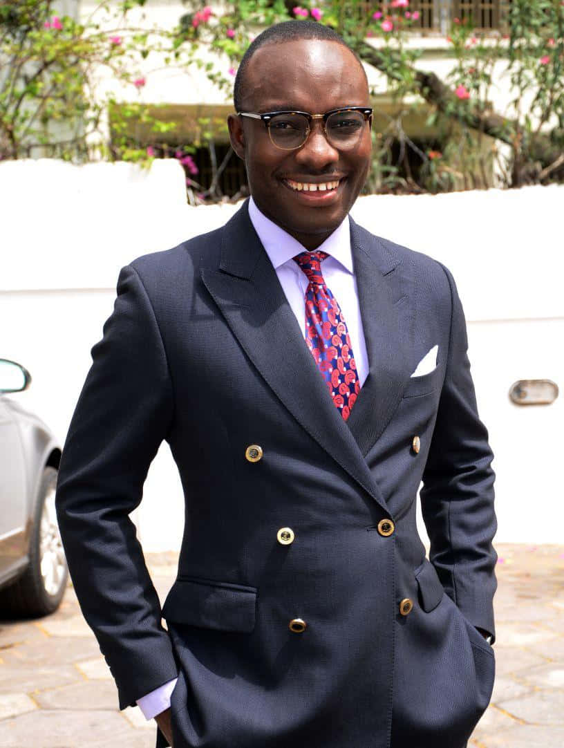Purple Tie, navy double-breasted suit, gold buttons, SD Phone Wallpaper