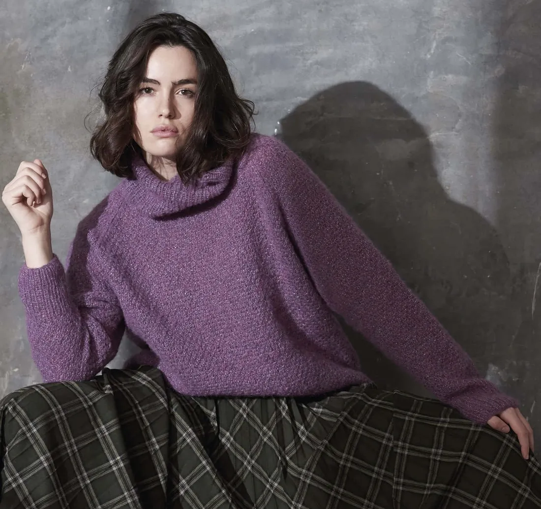 Purple Turtle-neck Sweater