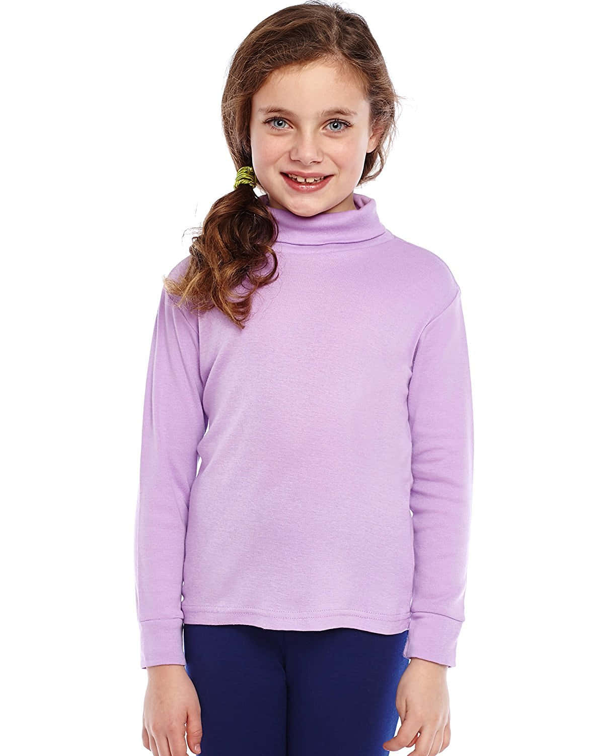 purple turtle-neck sweater, lavender turtleneck, brown hair, HD Phone Wallpaper