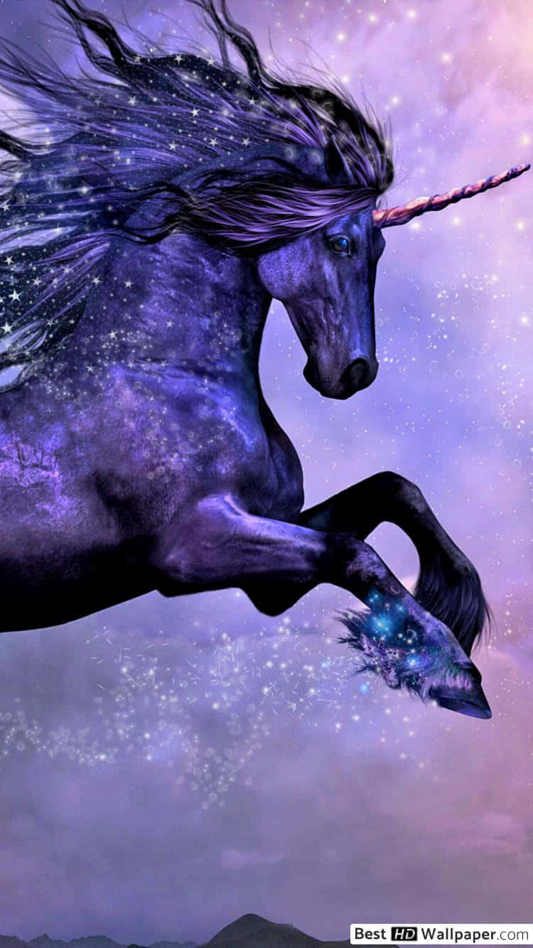 purple unicorn, dark purple, starry mane, HD Phone Wallpaper