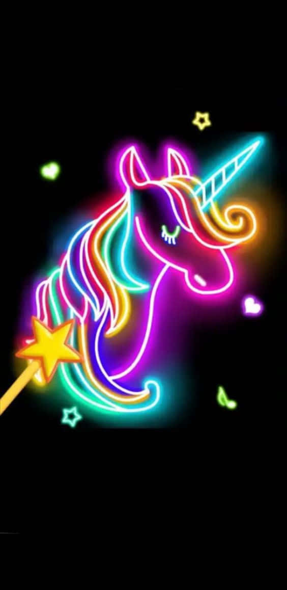 Purple Unicorn, rainbow mane, glowing horn, SD Phone Wallpaper