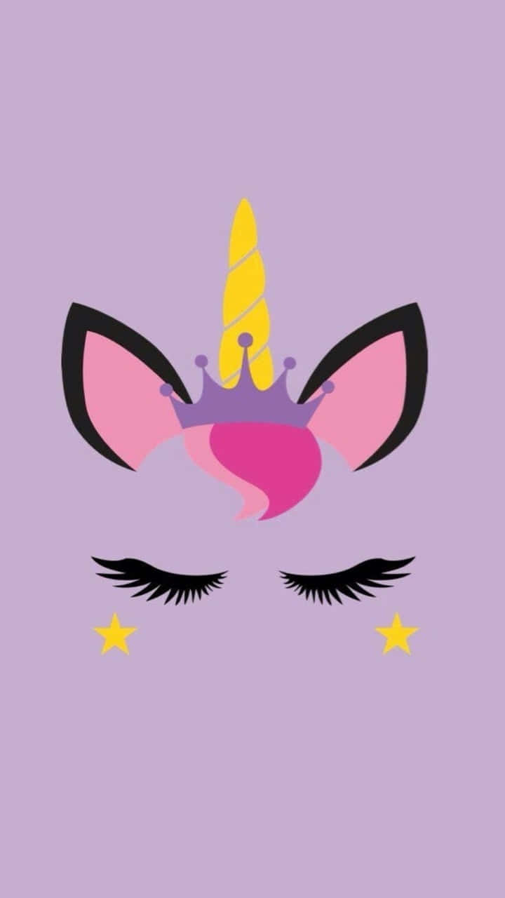 Purple Unicorn, pink ears, yellow horn, HD Phone Wallpaper