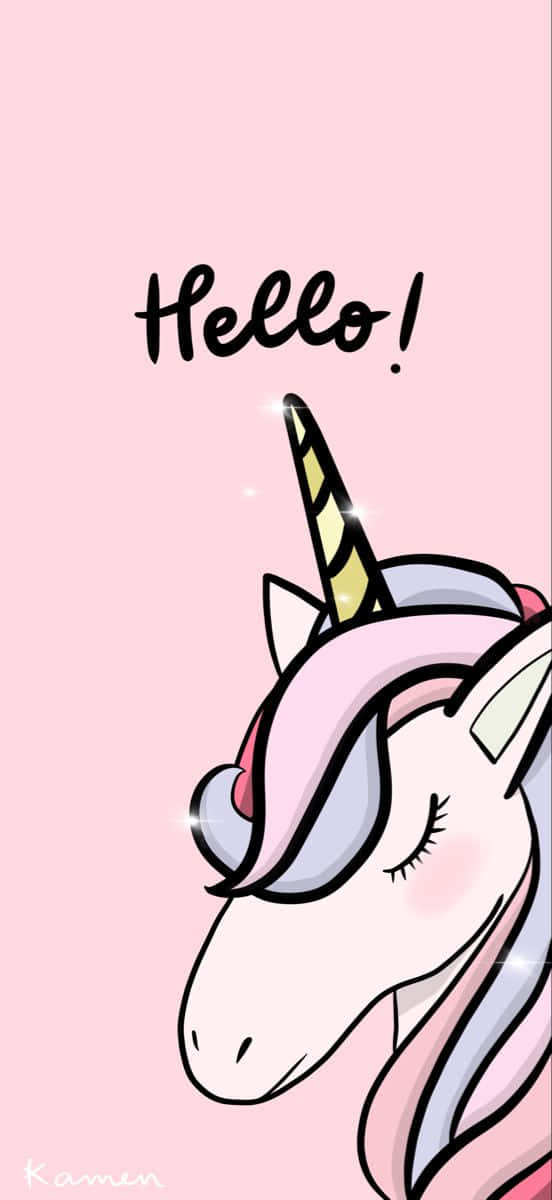 purple unicorn, golden horn, closed eyes, SD Phone Wallpaper