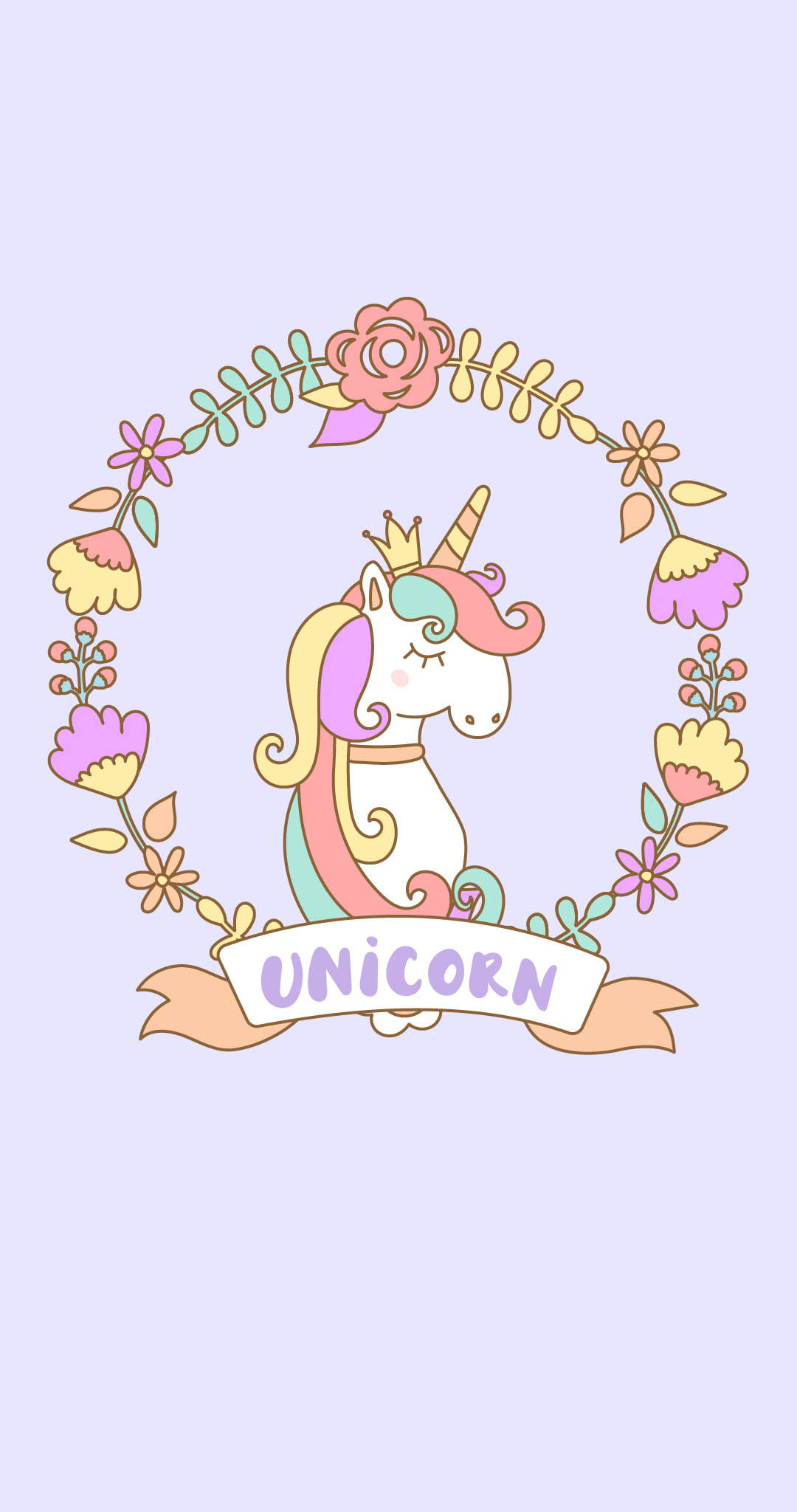 Purple Pastel Aesthetic Unicorn, pastel unicorn, rainbow mane, Full HD Phone Wallpaper