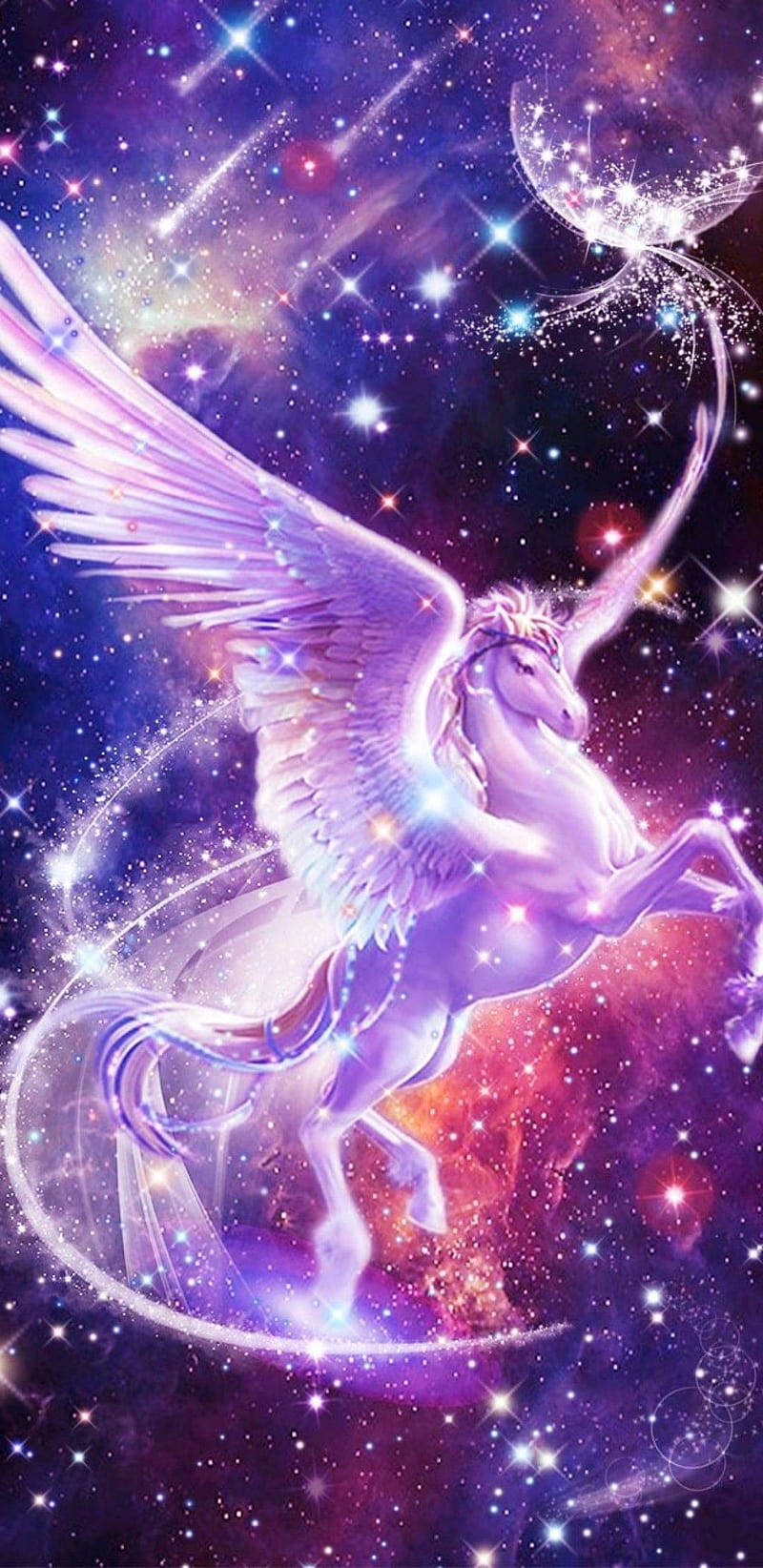 magical unicorn, purple galaxy, iPhone, HD Phone Wallpaper