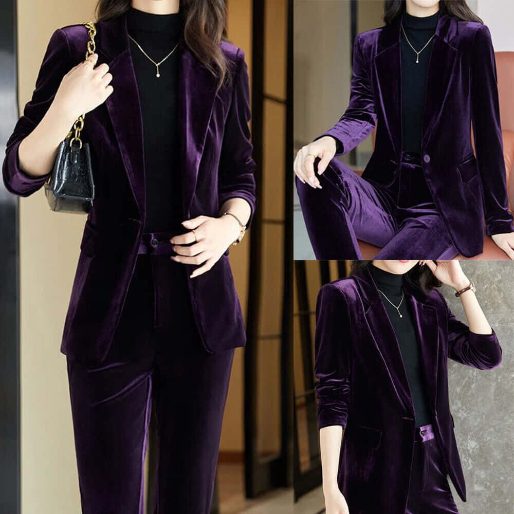 purple velvet, black turtleneck, gold accessories, SD Desktop Wallpaper
