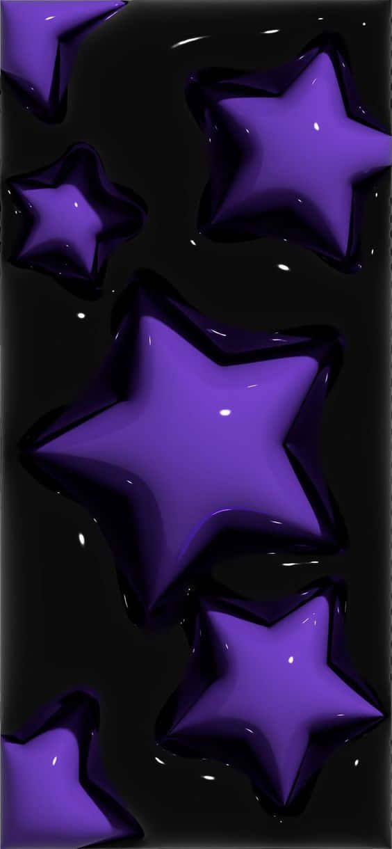 Purple Y2 K Star Textures, glossy purple stars, dark void, SD Phone Wallpaper