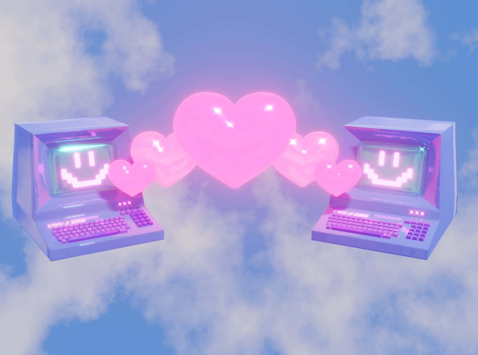 Purple Y2k Aesthetic, retro computers, smiling screens, HD Desktop Wallpaper