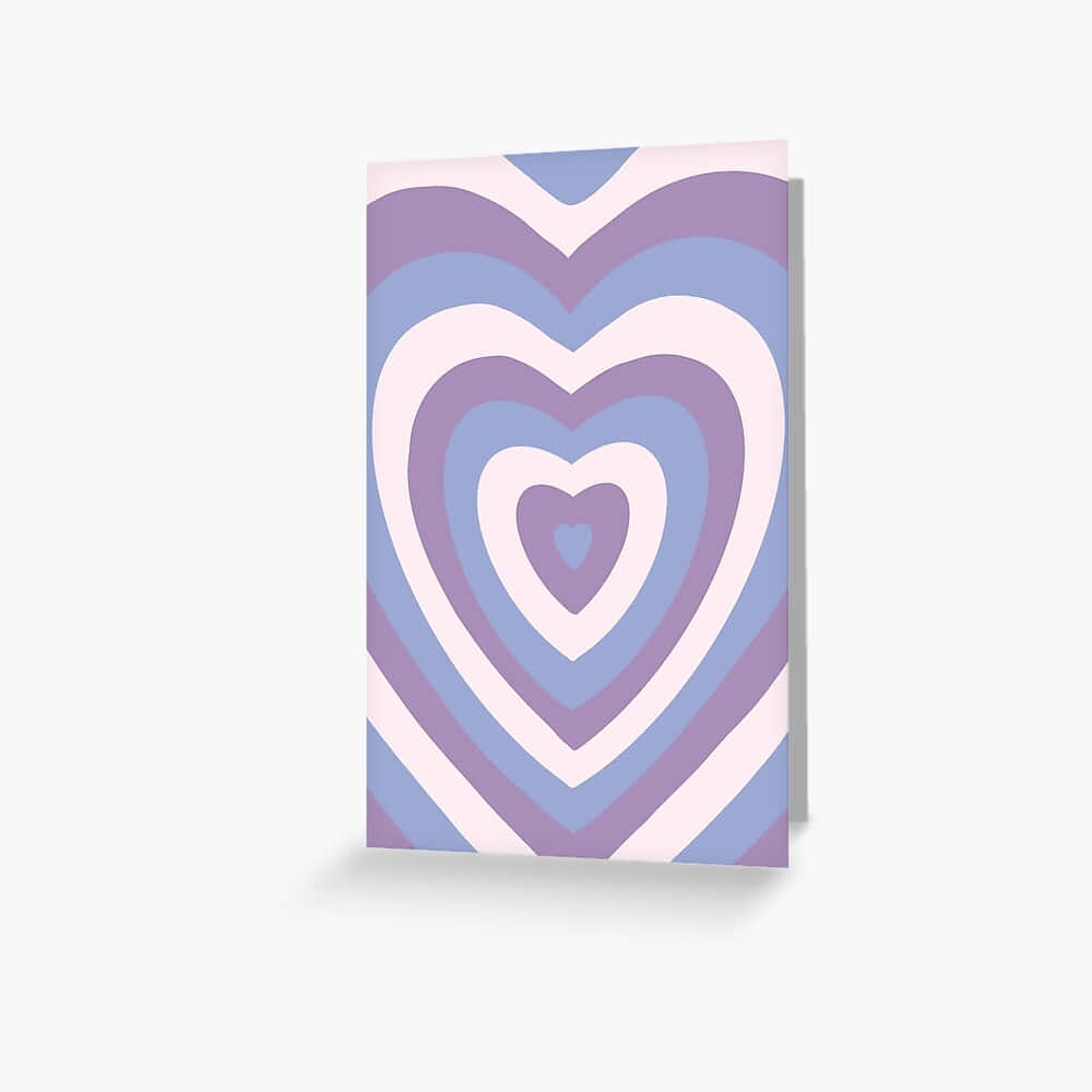 Purple Heart Concentric Pattern Card, concentric hearts, soft lavender, SD Desktop Wallpaper