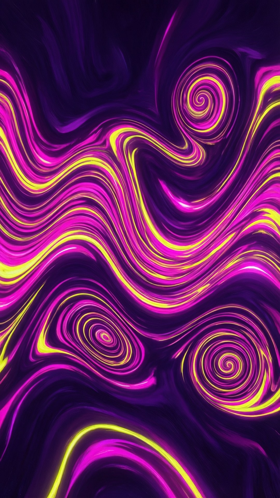 Rave Wave Swirl, Purple Y2K, neon waves, Full HD Phone Wallpaper