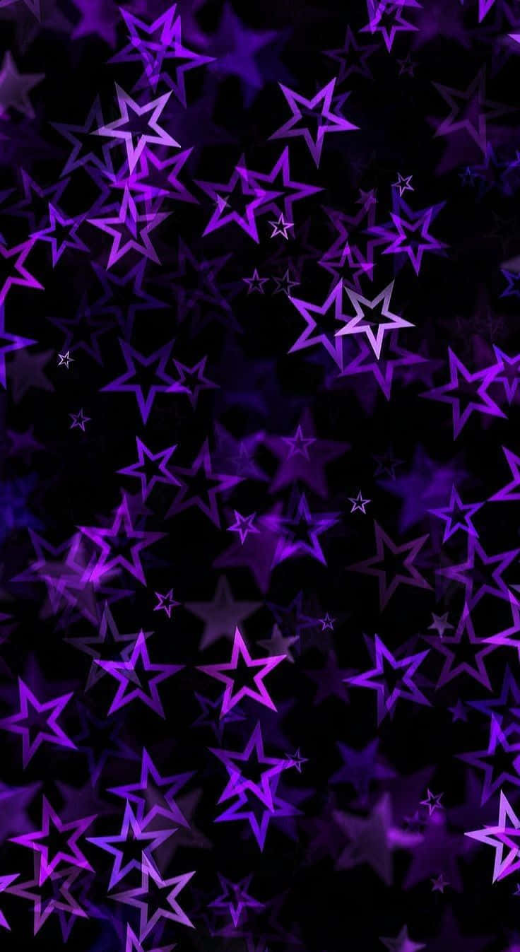 Cyber Purple Star Pattern, Y2 K Aesthetic, glowing purple stars, HD Phone Wallpaper