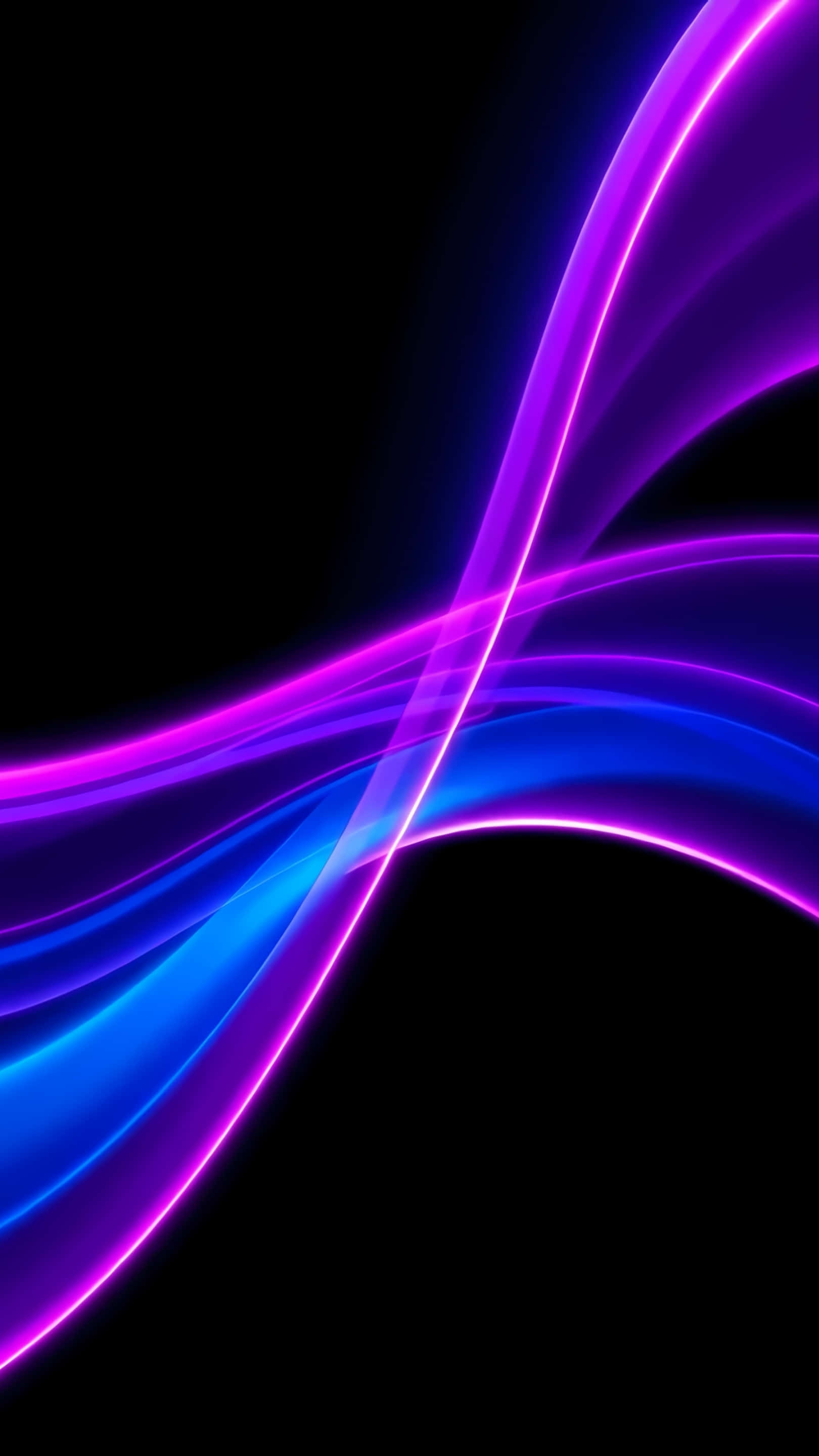 neon purple, neon blue, glowing ribbons, 2K Phone Wallpaper