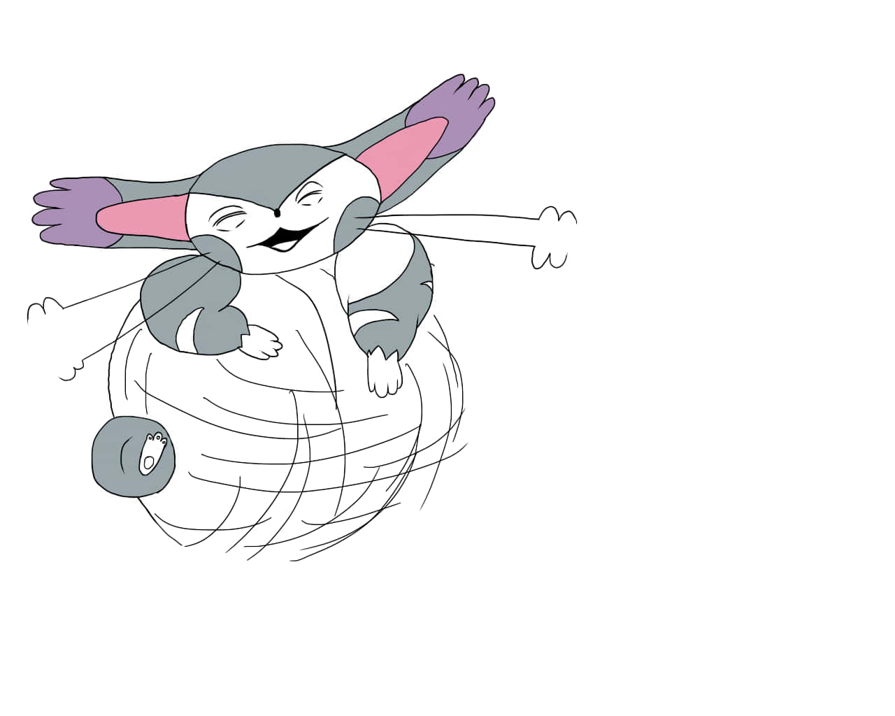 Purugly, purple ears, pink inner ears, HD Desktop Wallpaper