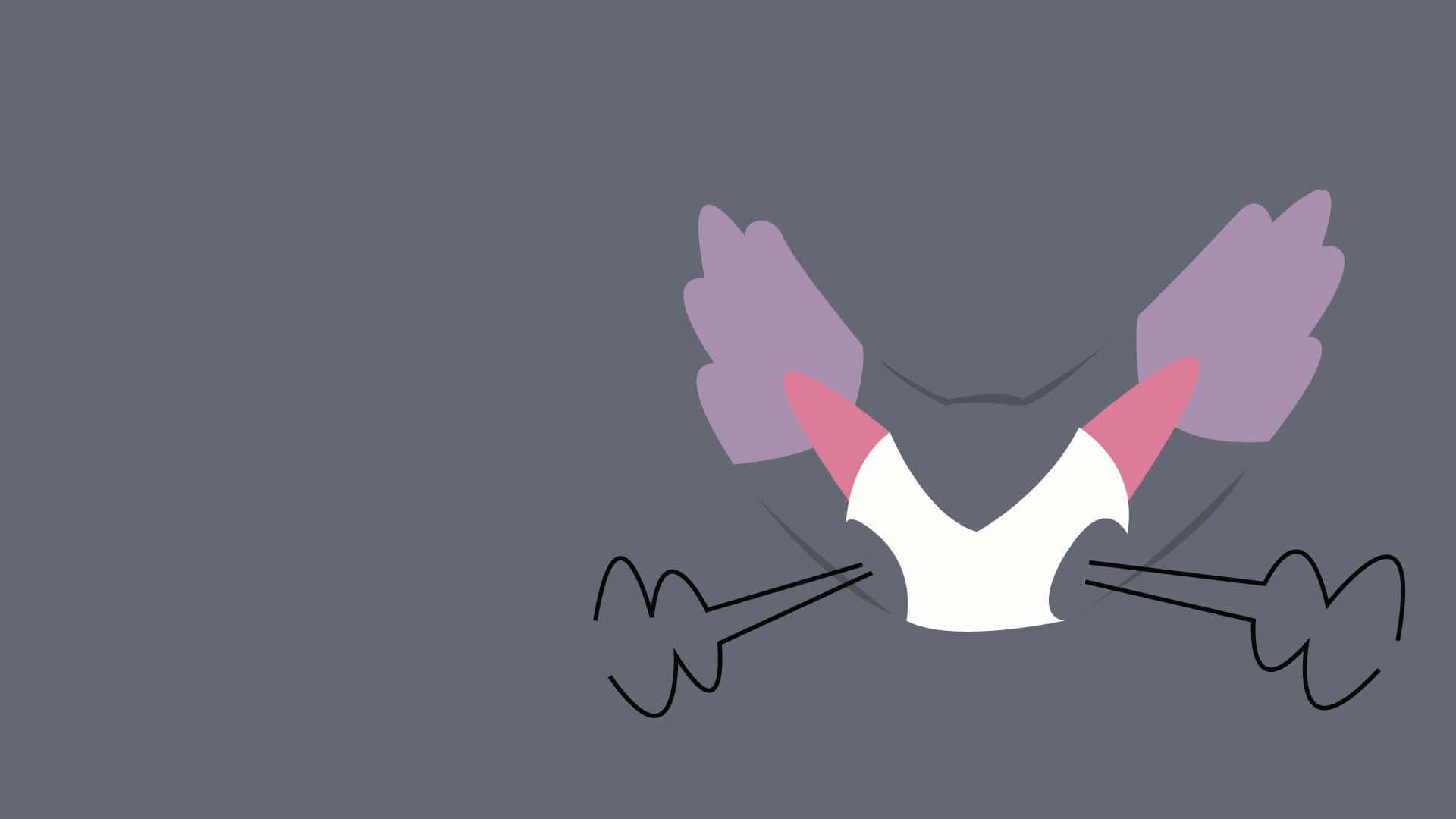 Purugly, minimalist, purple wings, Full HD Desktop Wallpaper