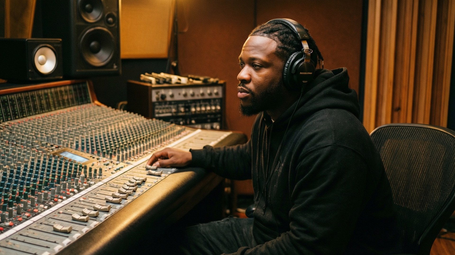 Pusha T, recording studio, vintage equipment, Full HD Desktop Wallpaper