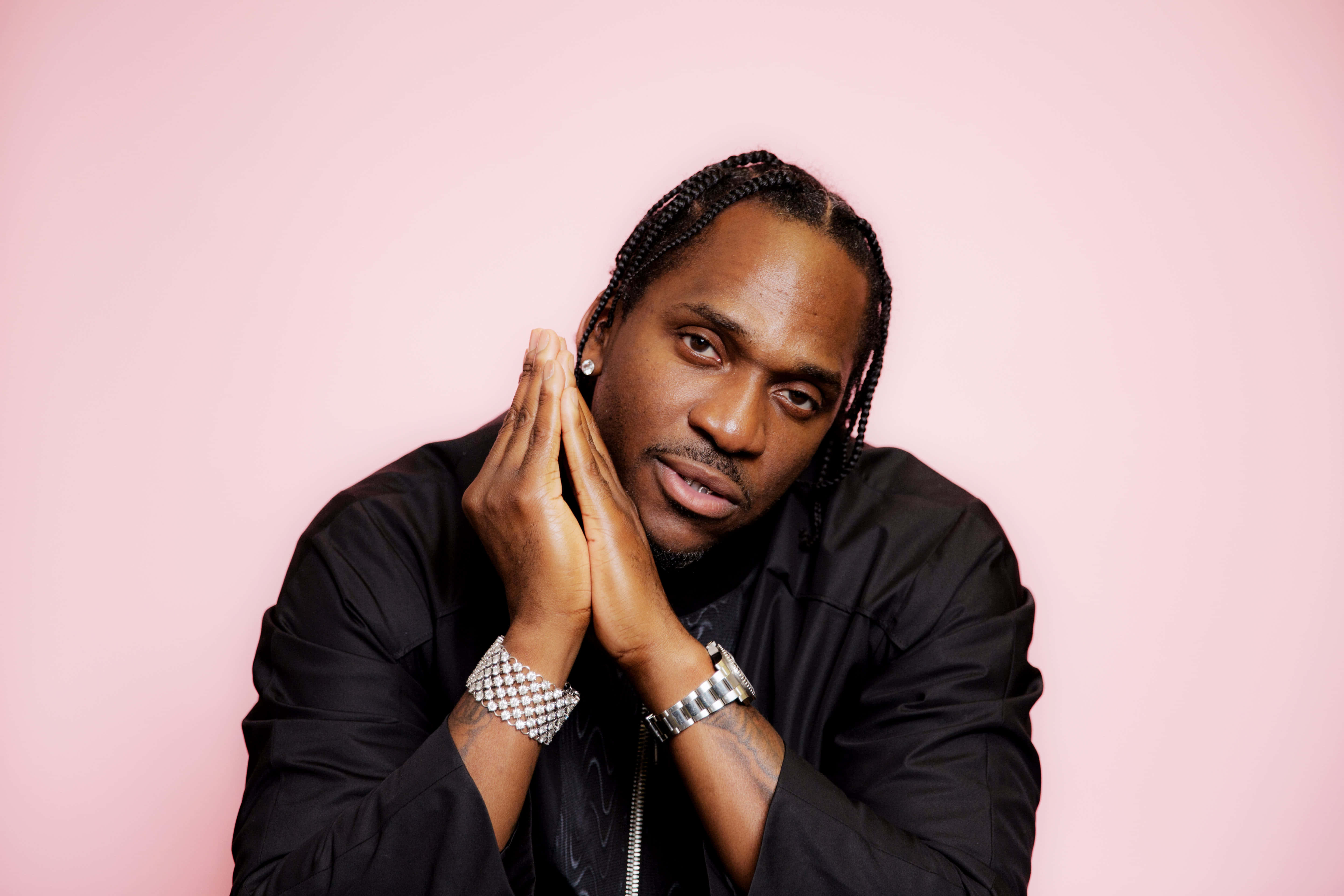 Pusha T, black jacket, diamond-encrusted bracelets, 5K Desktop Wallpaper