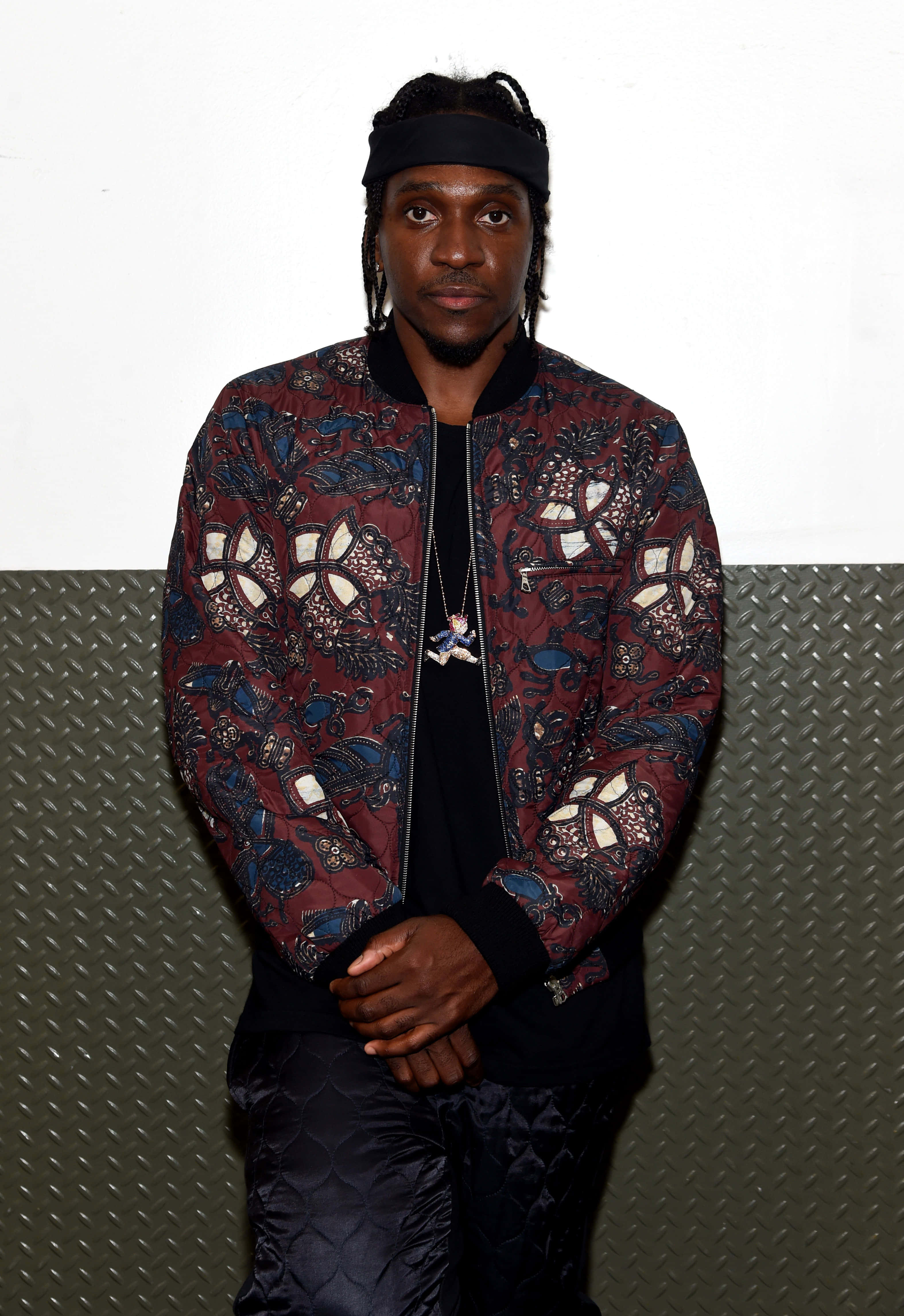 Pusha T, braided hair, black headband, 4K Phone Wallpaper