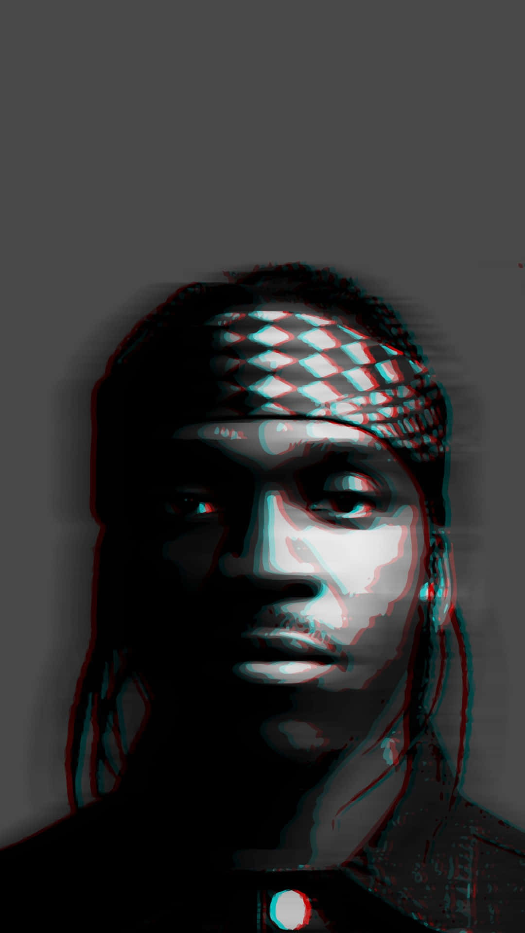Pusha T, anaglyph effect, glitch art, Full HD Phone Wallpaper