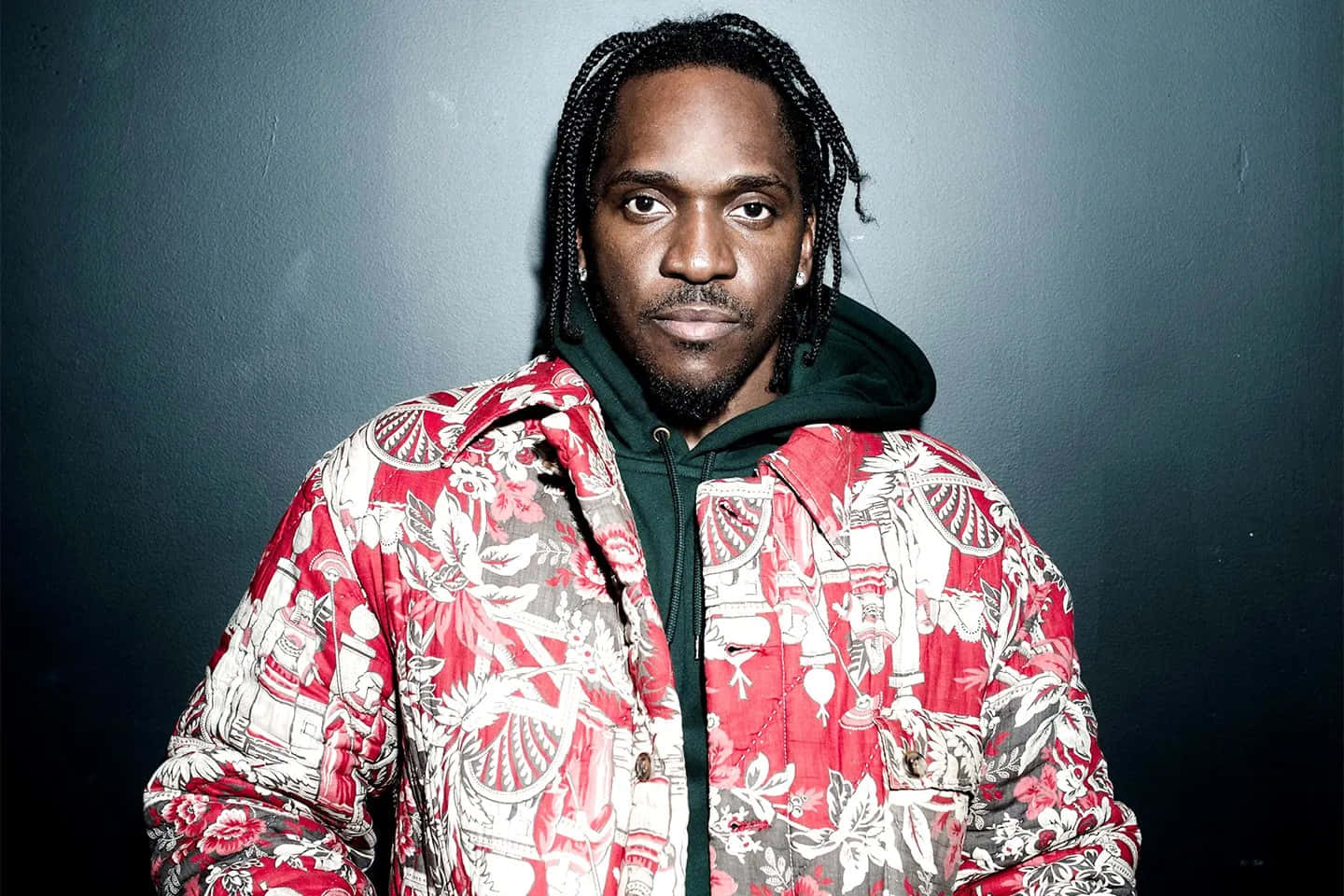 Pusha T, red jacket, braided hair, HD Desktop Wallpaper