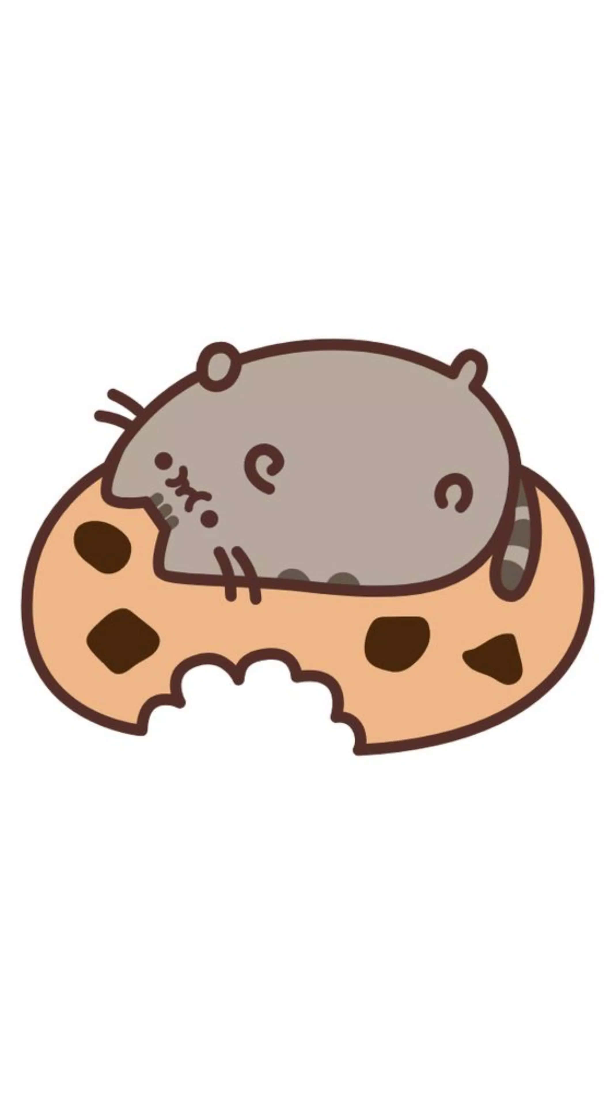 Pusheen, kawaii, gray cartoon cat, 2K Phone Wallpaper