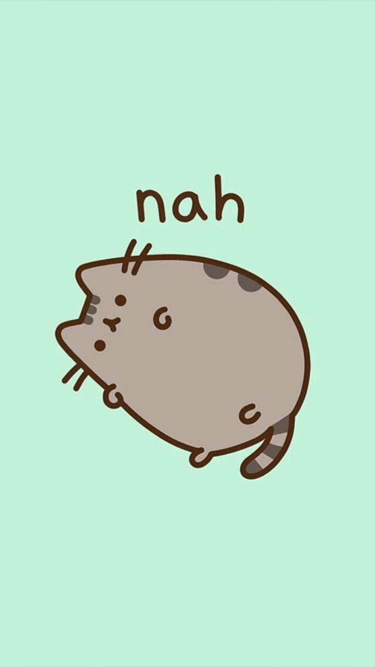 Pusheen, nah, mint green, HD Phone Wallpaper