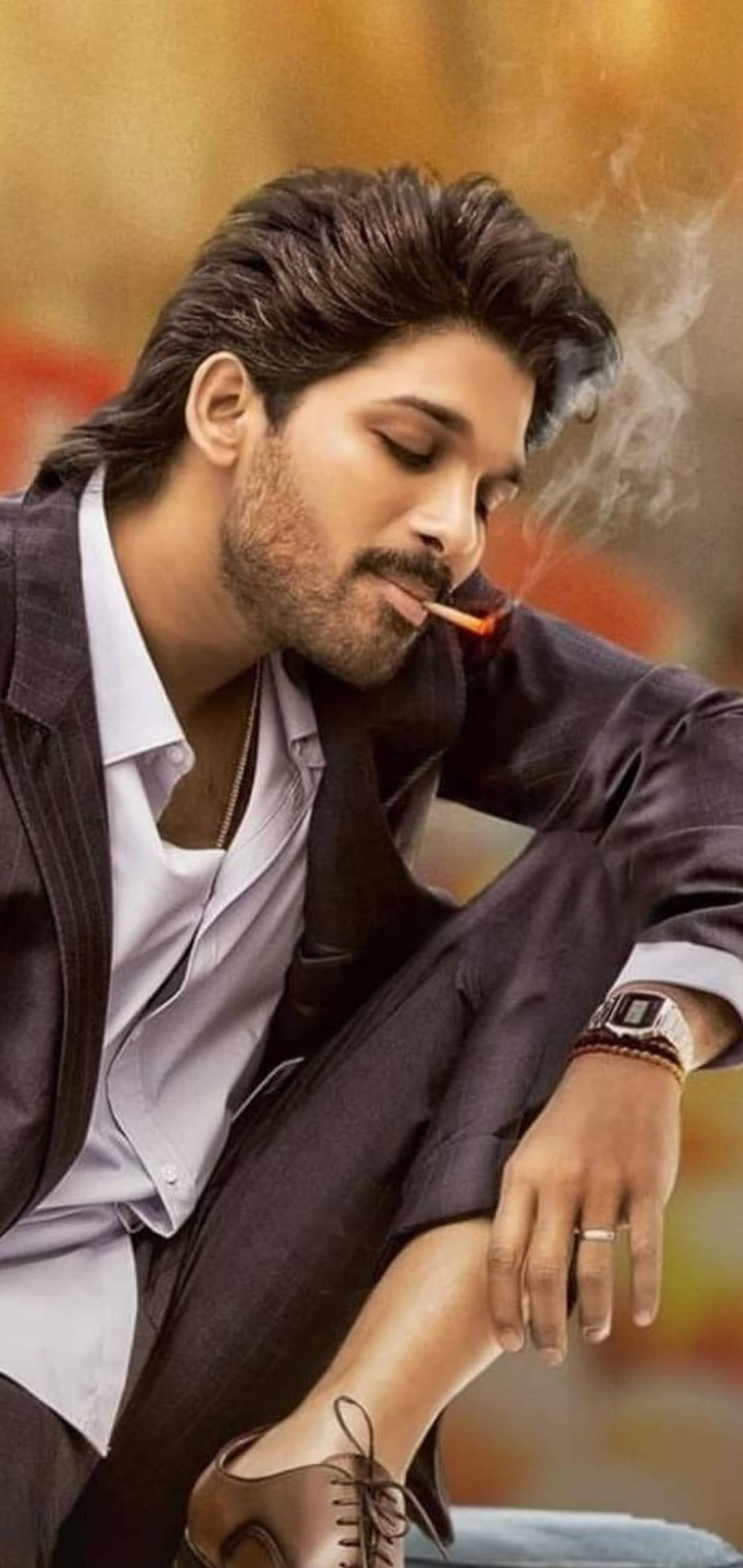 Pushpa, Allu Arjun, smoking, Full HD Phone Wallpaper