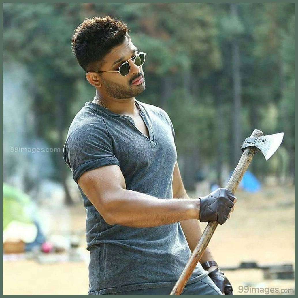 Pushpa, Allu Arjun, axe, SD Desktop Wallpaper