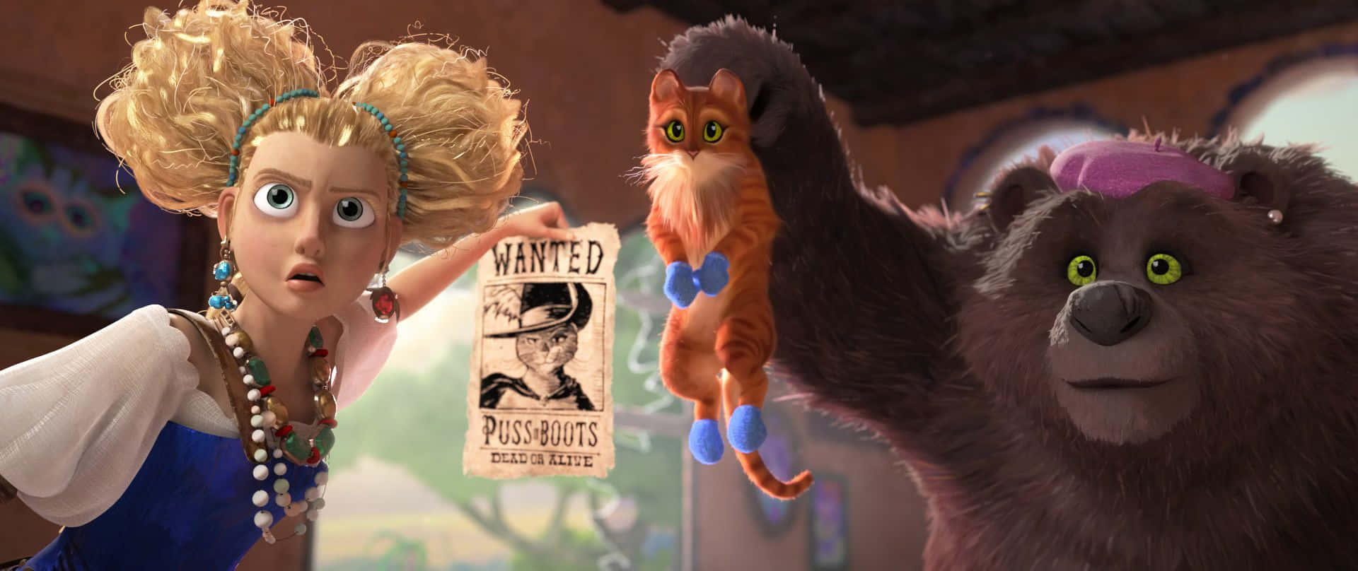 Puss In Boots, wanted poster, blonde woman, Full HD Desktop Wallpaper