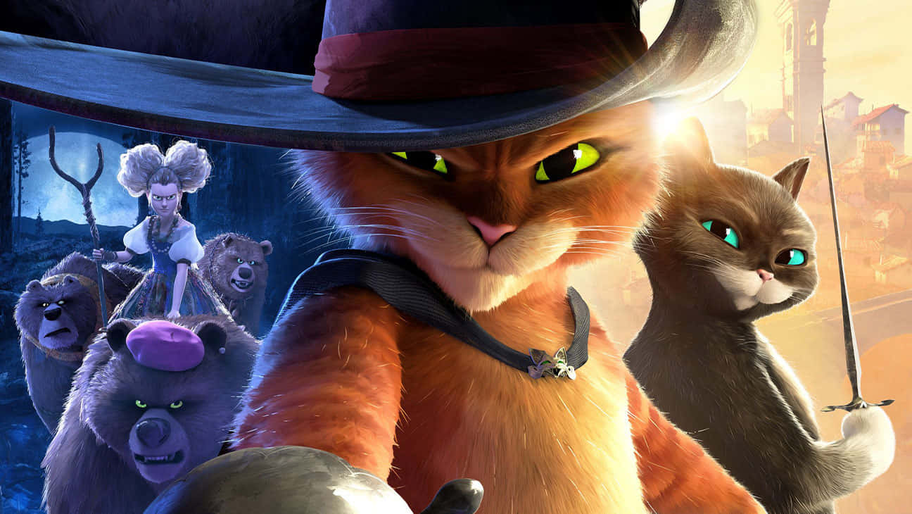Puss In Boots The Last Wish, orange cat, cowboy hat, HD Desktop Wallpaper