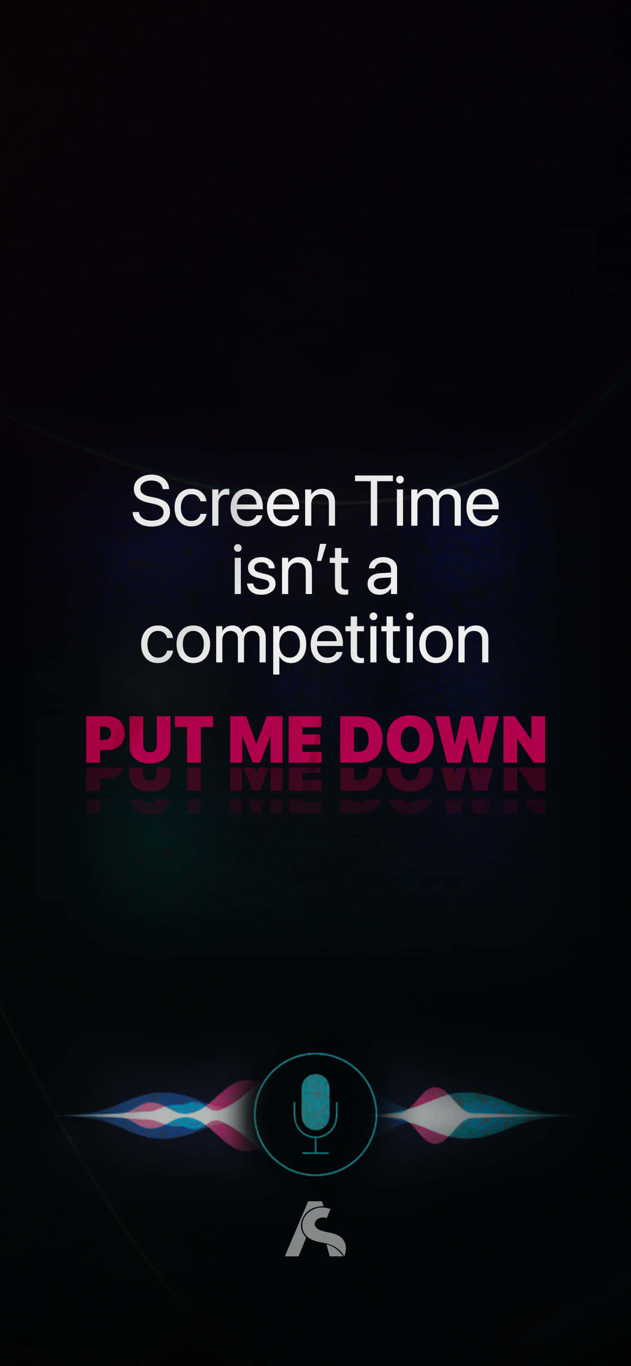 Put The Phone Down, Screen Time, glowing text, 2K Phone Wallpaper
